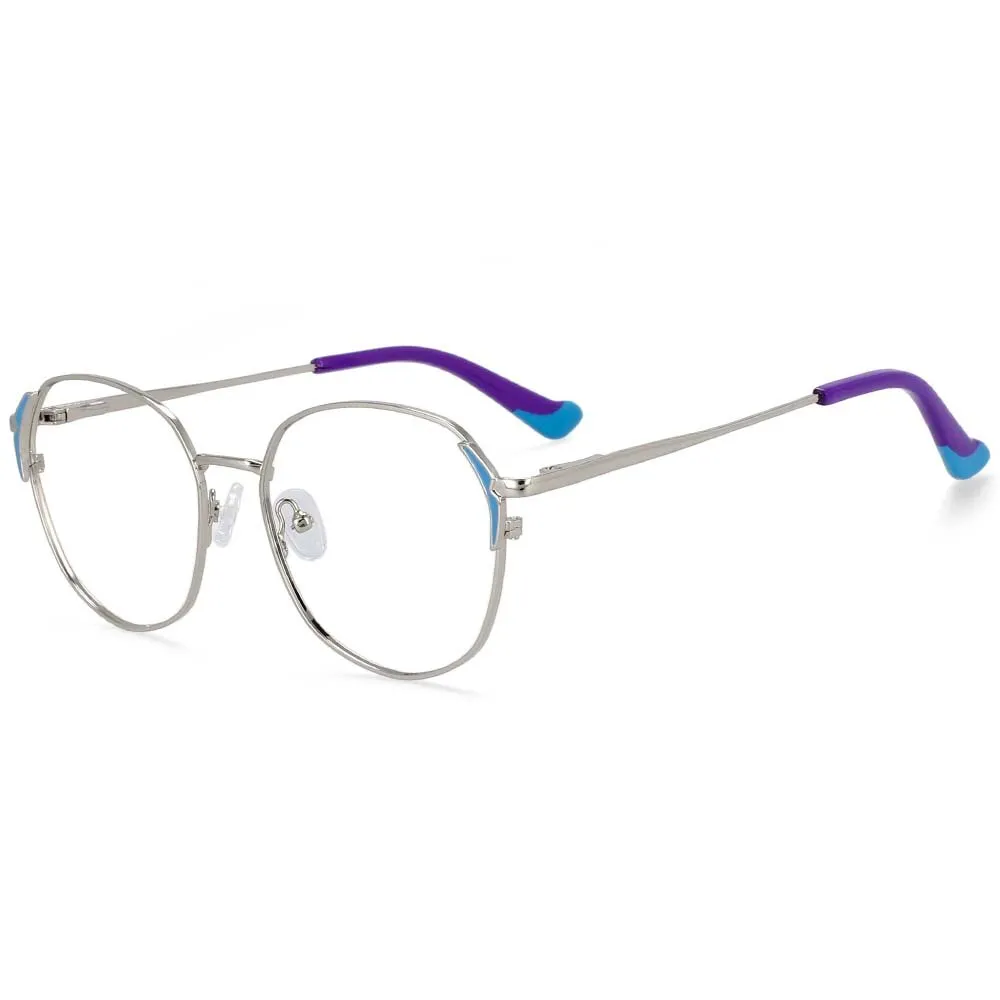 CCspace Women's Full Rim Round Oval Alloy Frame Eyeglasses 54318