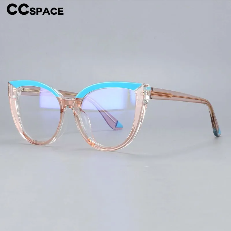 CCspace Women's Full Rim Square Cat Eye Tr 90 Titanium Eyeglasses 54637