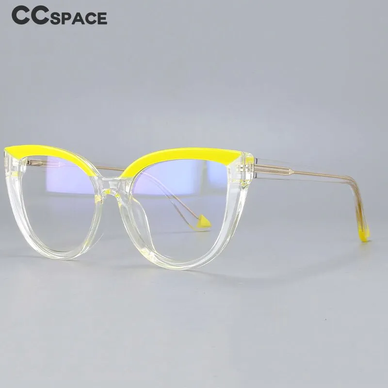 CCspace Women's Full Rim Square Cat Eye Tr 90 Titanium Eyeglasses 54637