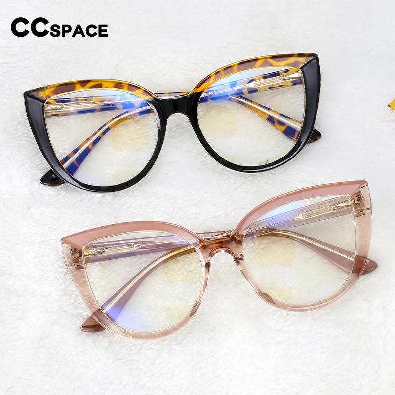 CCspace Women's Full Rim Square Cat Eye Tr 90 Titanium Eyeglasses 54637