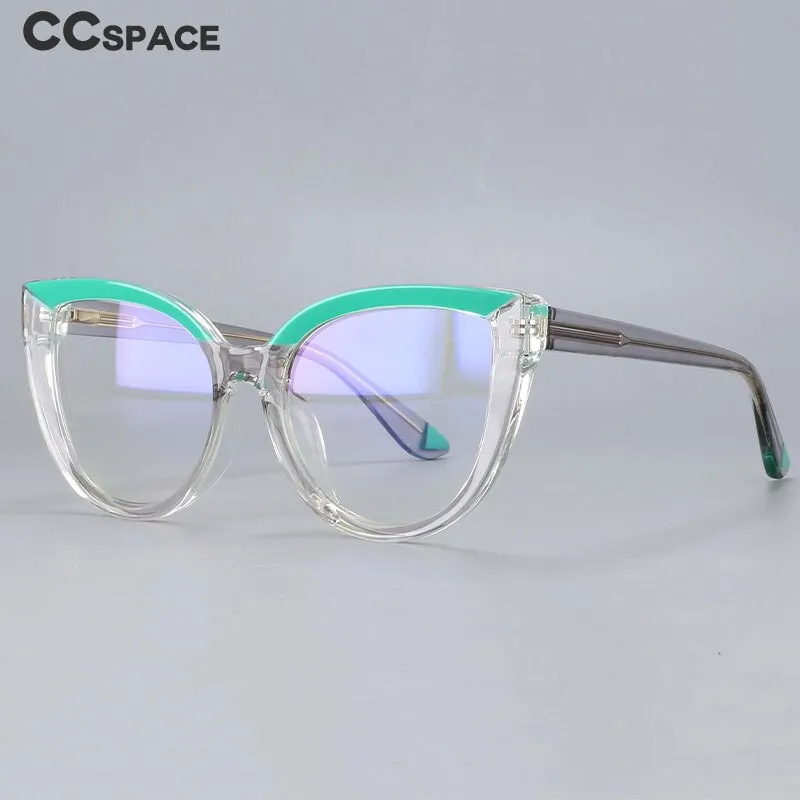 CCspace Women's Full Rim Square Cat Eye Tr 90 Titanium Eyeglasses 54637