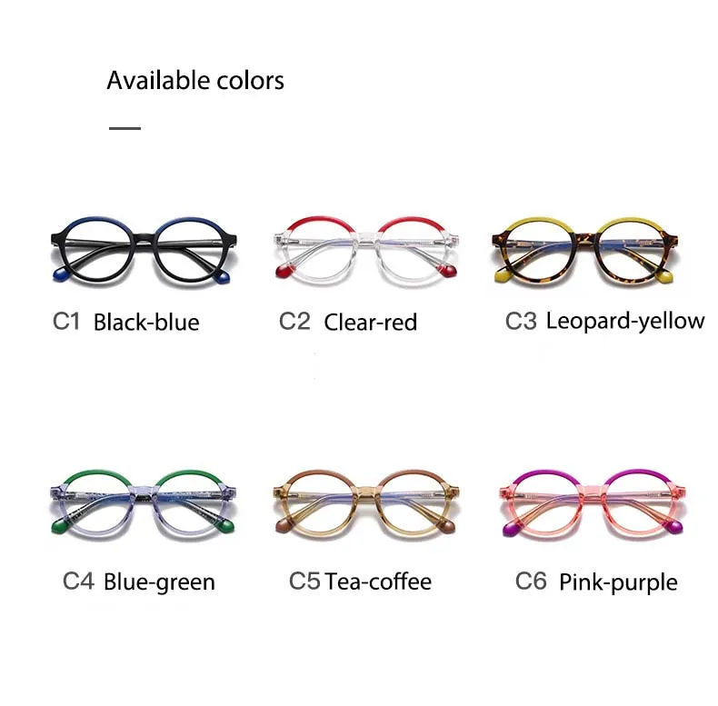 CCspace Youth Girl's Full Rim Round Tr 90 Titanium Frame Eyeglasses 54547