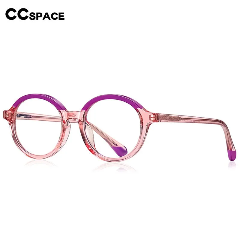 CCspace Youth Girl's Full Rim Round Tr 90 Titanium Frame Eyeglasses 54547