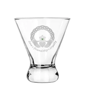 Celtic Claddagh Modern Cocktail Glasses