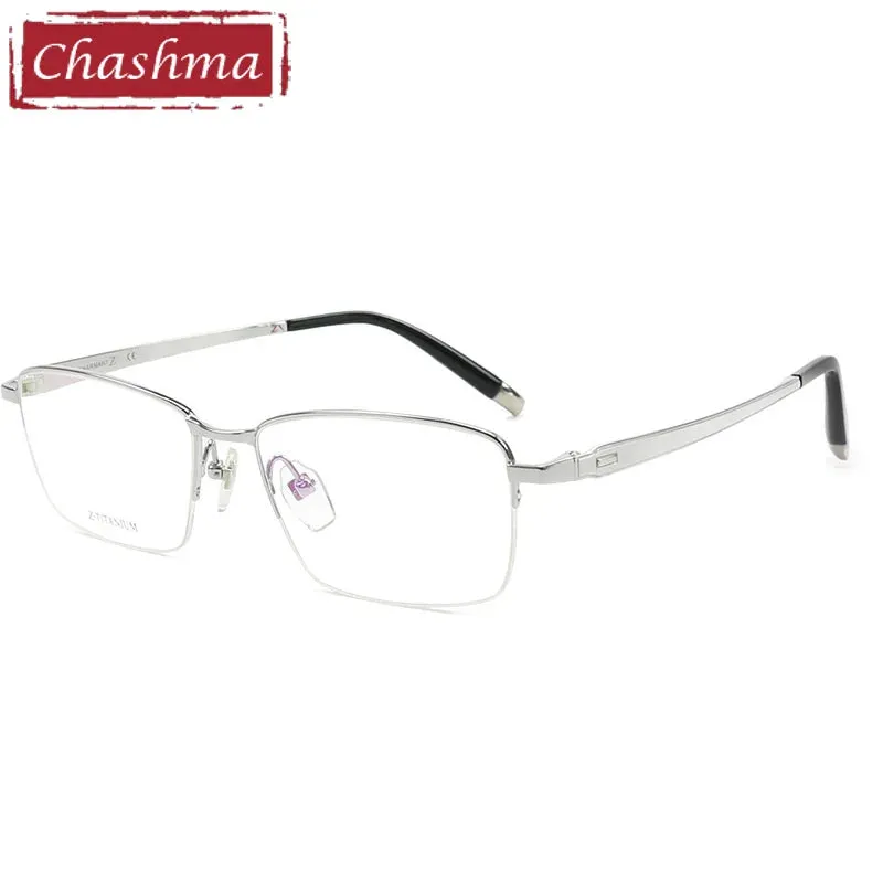 Chashma Ottica Men's Semi Rim Square Titanium Eyeglasses 27022