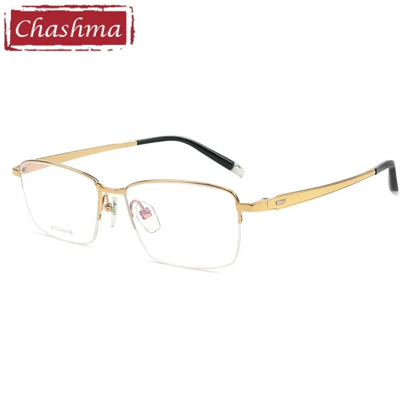 Chashma Ottica Men's Semi Rim Square Titanium Eyeglasses 27022