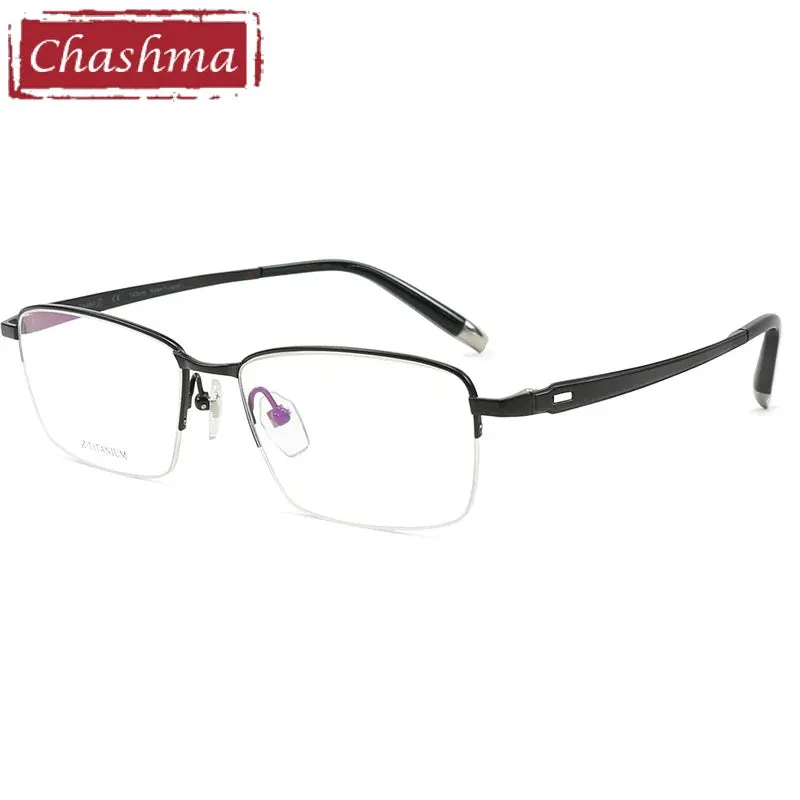 Chashma Ottica Men's Semi Rim Square Titanium Eyeglasses 27022