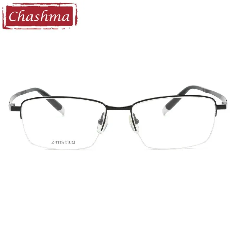 Chashma Ottica Men's Semi Rim Square Titanium Eyeglasses 27022