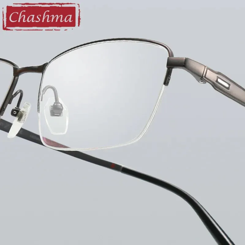 Chashma Ottica Men's Semi Rim Square Titanium Eyeglasses 27022