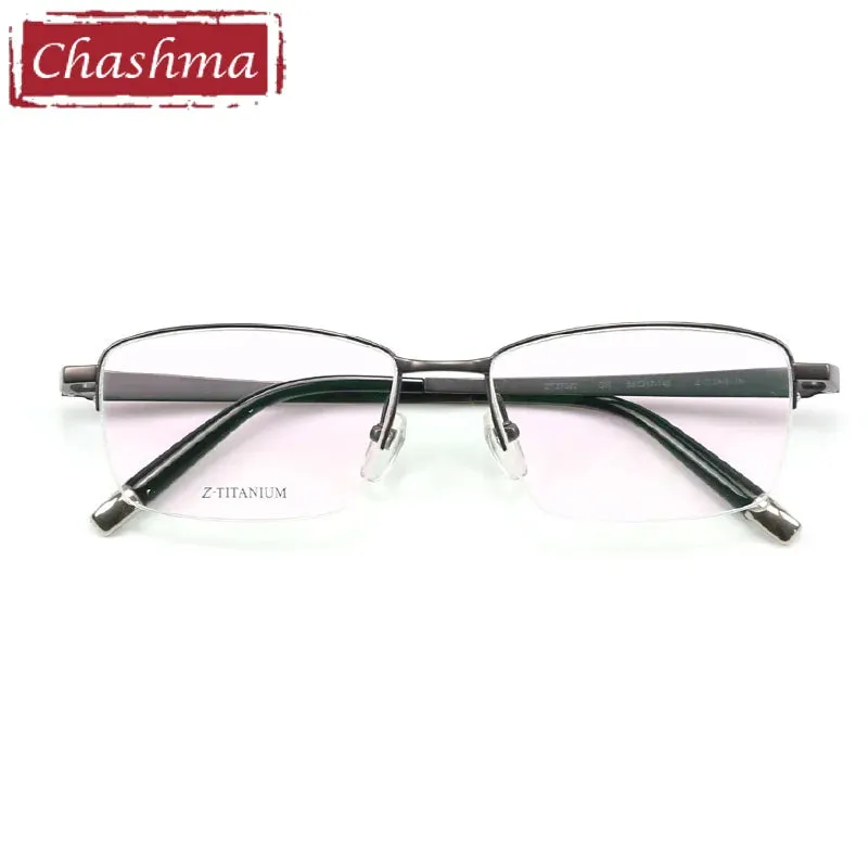 Chashma Ottica Men's Semi Rim Square Titanium Eyeglasses 27022