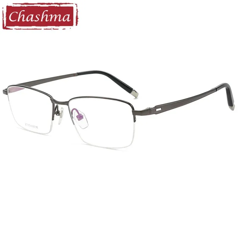 Chashma Ottica Men's Semi Rim Square Titanium Eyeglasses 27022