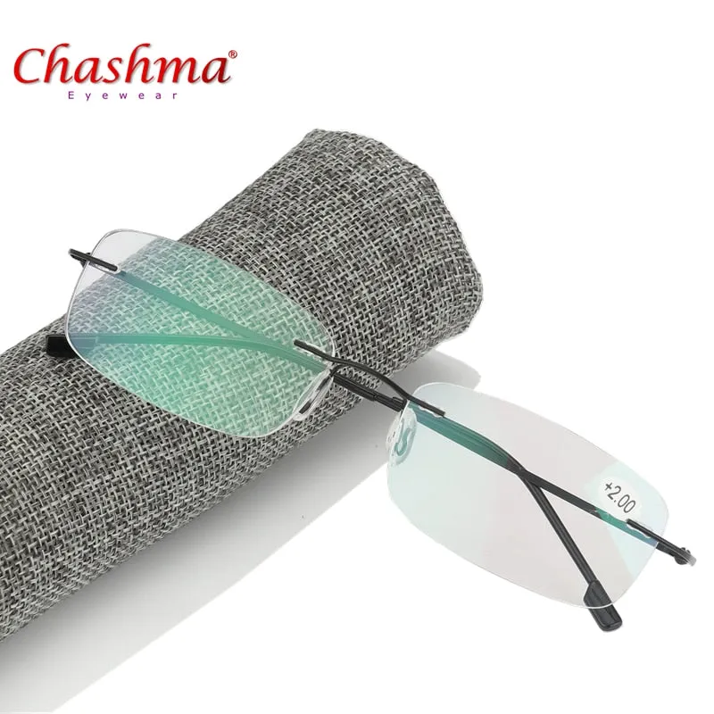 Chashma Unisex Rimless Titanium Alloy Reading Glasses 0020