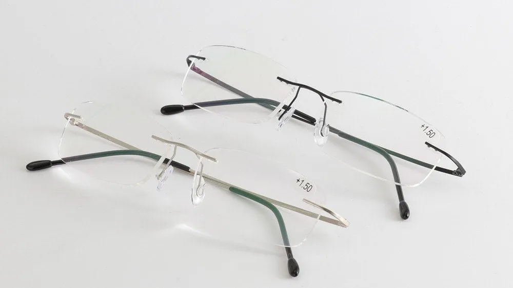 Chashma Unisex Rimless Titanium Alloy Reading Glasses 0020