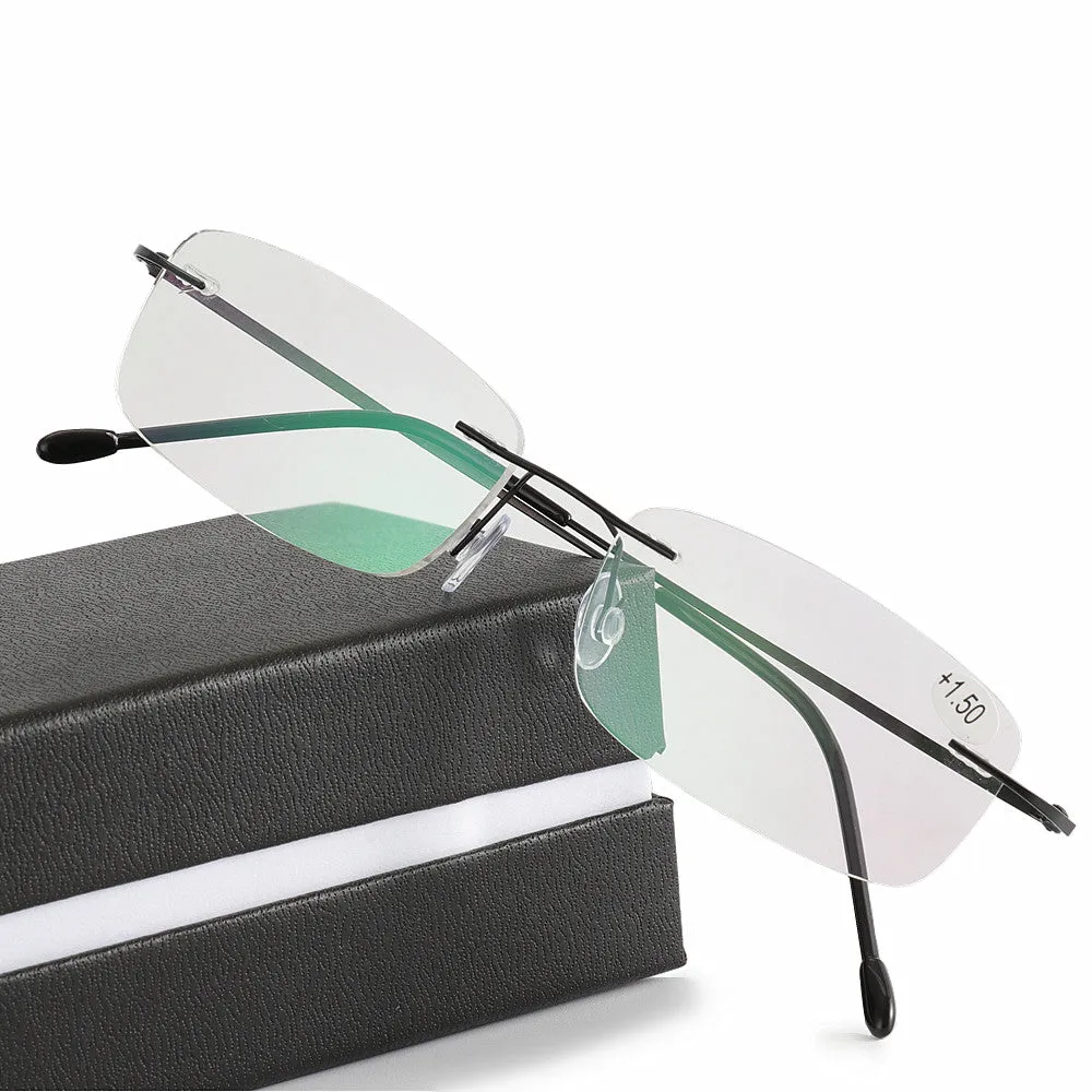 Chashma Unisex Rimless Titanium Alloy Reading Glasses 0020