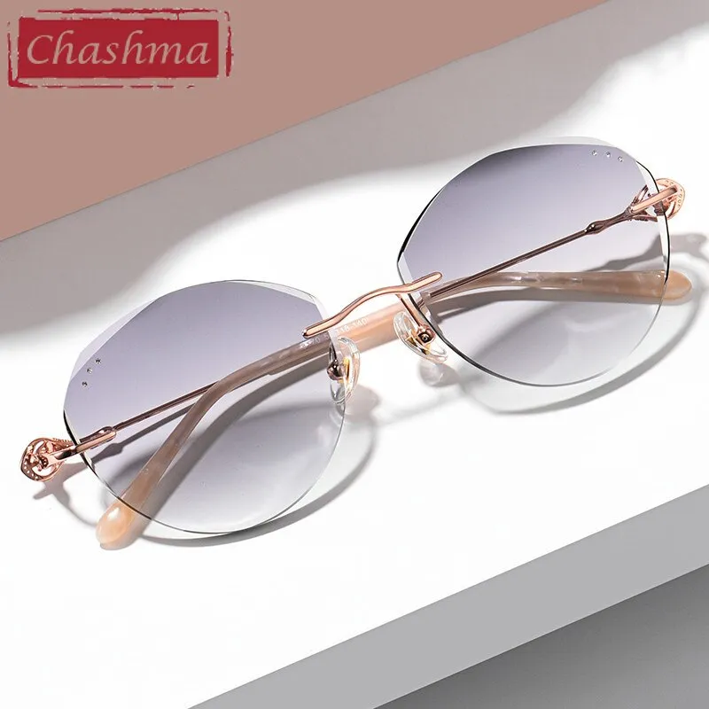 Chashma Women's Rimless Oval Square Titanium Eyeglasses 8170