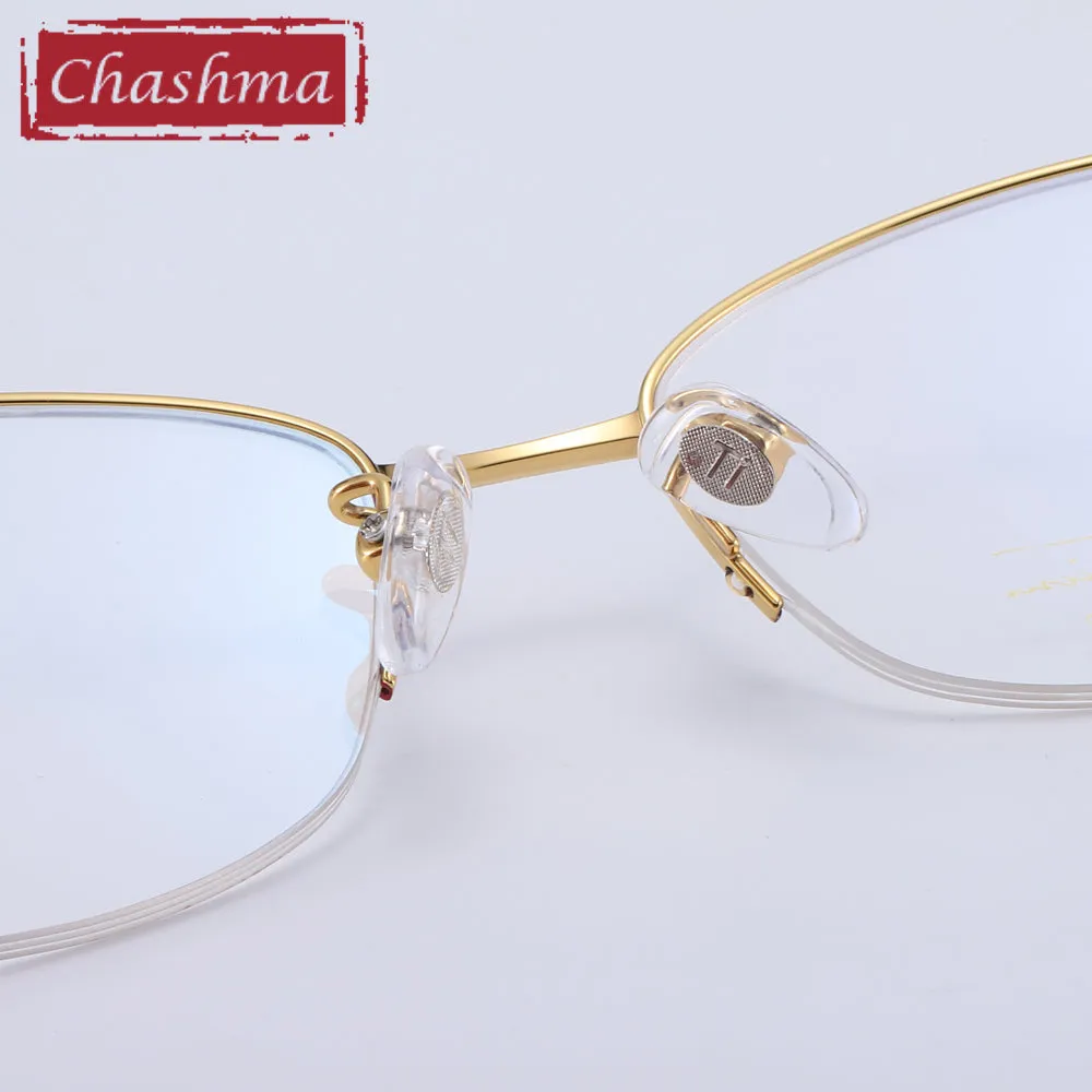 Chashma Women's Semi Rim Oval Titanium Eyeglasses 0662