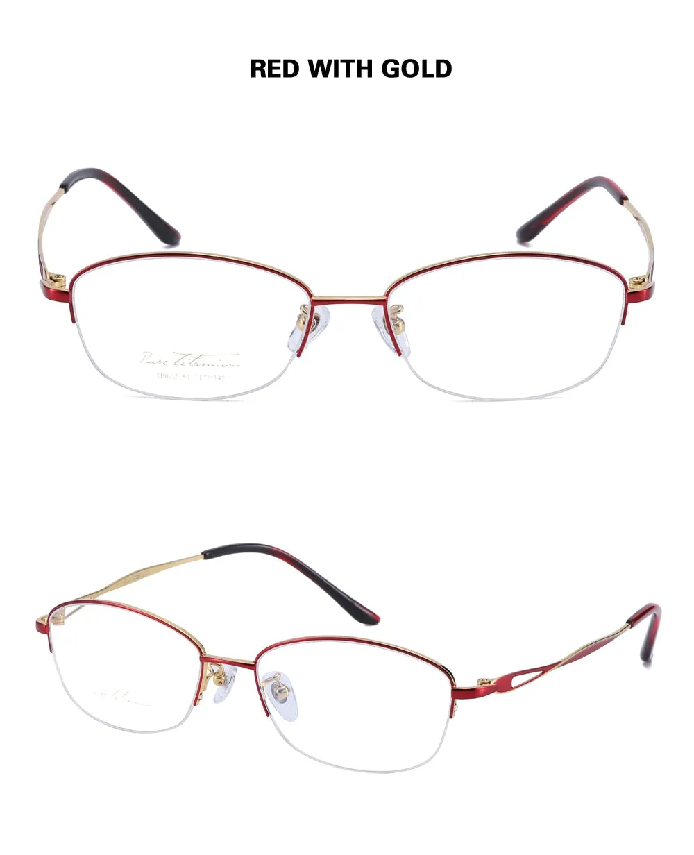 Chashma Women's Semi Rim Oval Titanium Eyeglasses 0662