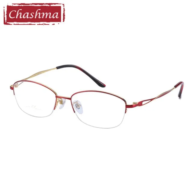 Chashma Women's Semi Rim Oval Titanium Eyeglasses 0662