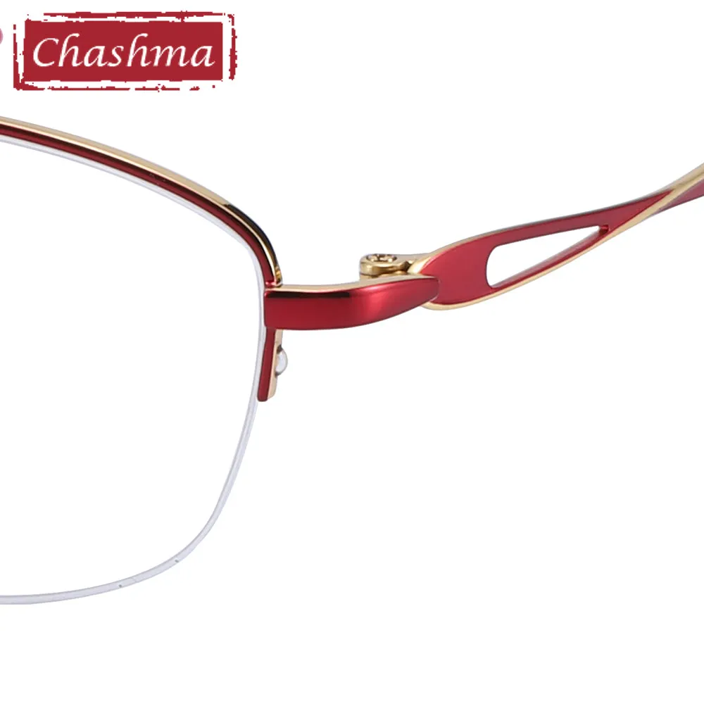 Chashma Women's Semi Rim Oval Titanium Eyeglasses 0662