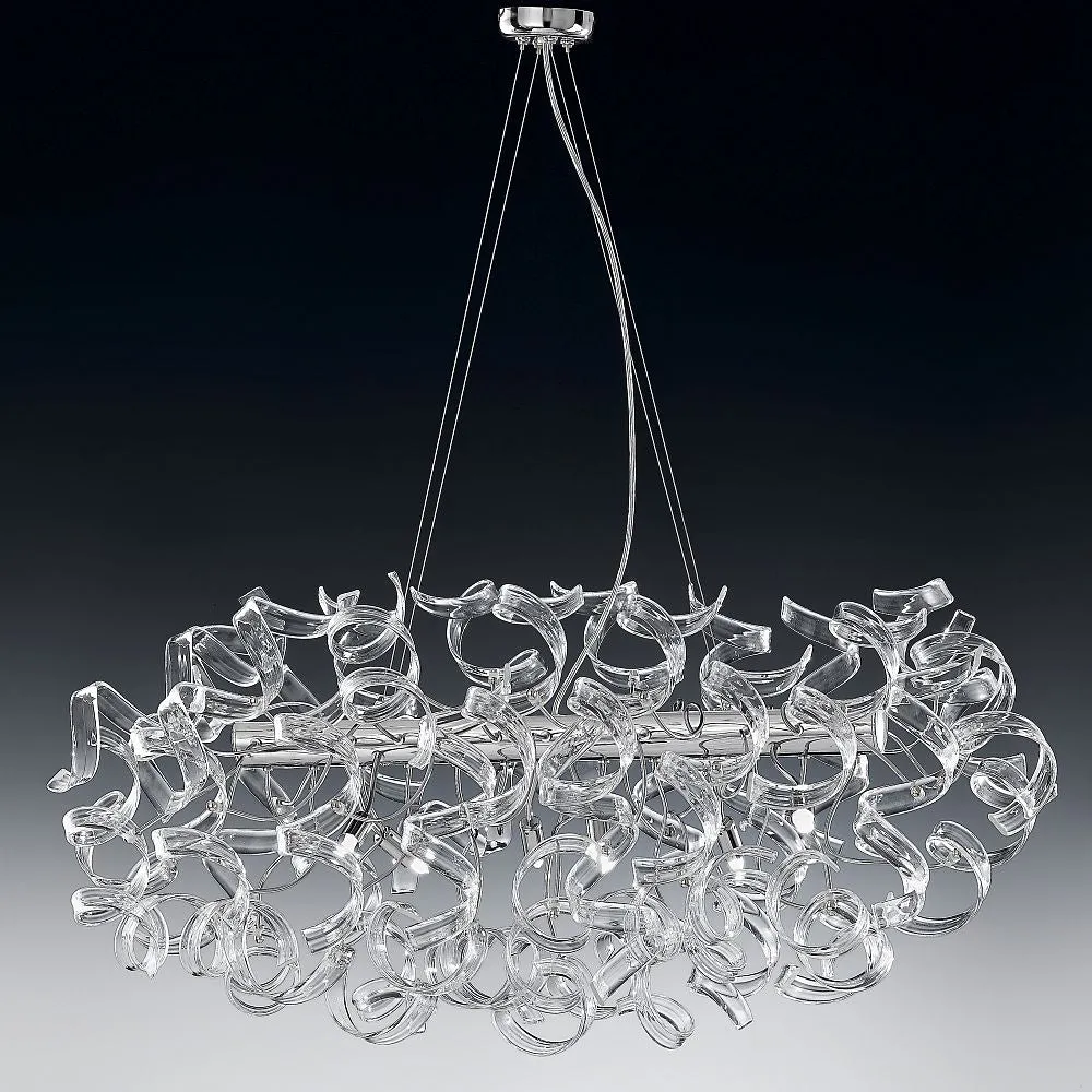 Clear Ribbon Ceiling Light 90Cm