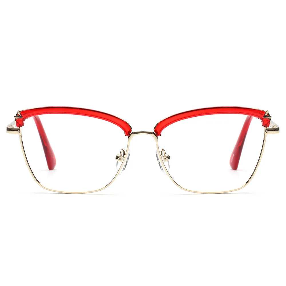 CLOVE | Red Accent | Gold Metal Frame