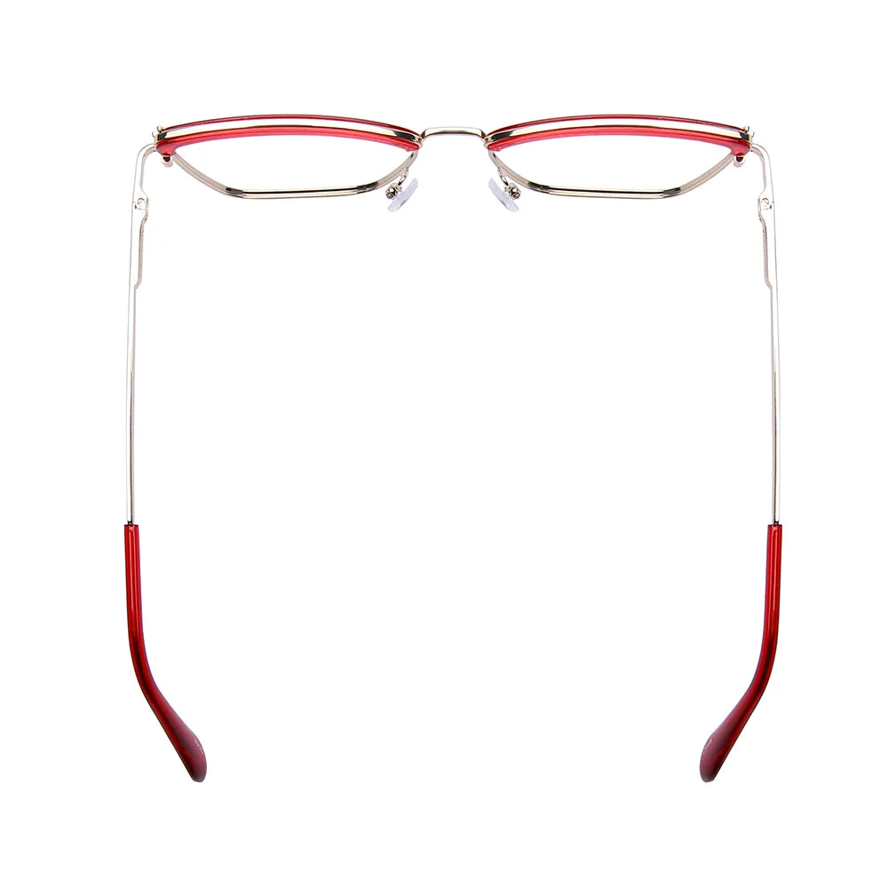 CLOVE | Red Accent | Gold Metal Frame