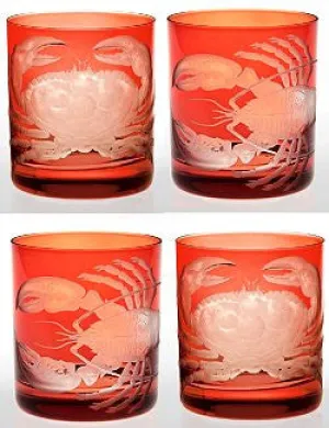 Crab & Lobster Bohemian Crystal Barware