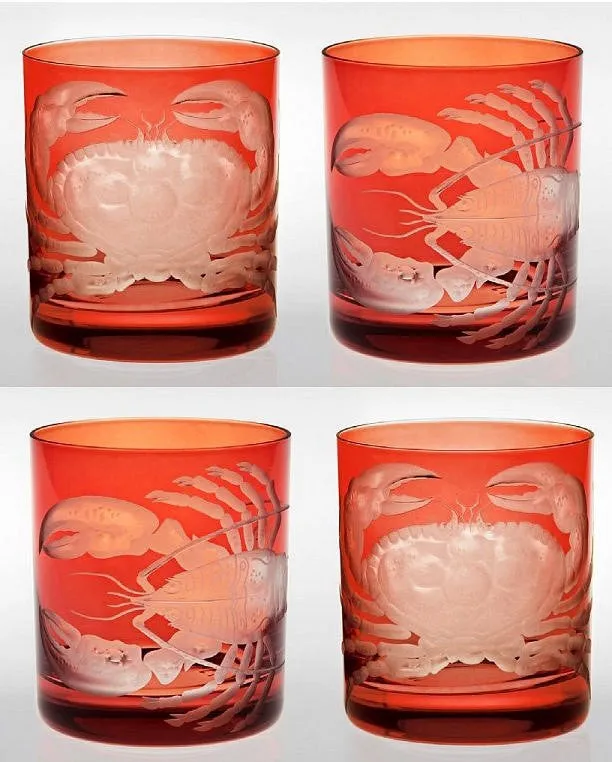 Crab & Lobster Bohemian Crystal Barware