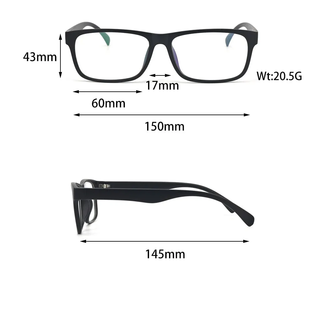 Cubojue Unisex Full Rim Oversized Square Tr 90 Titanium Presbyopic Reading Glasses 003