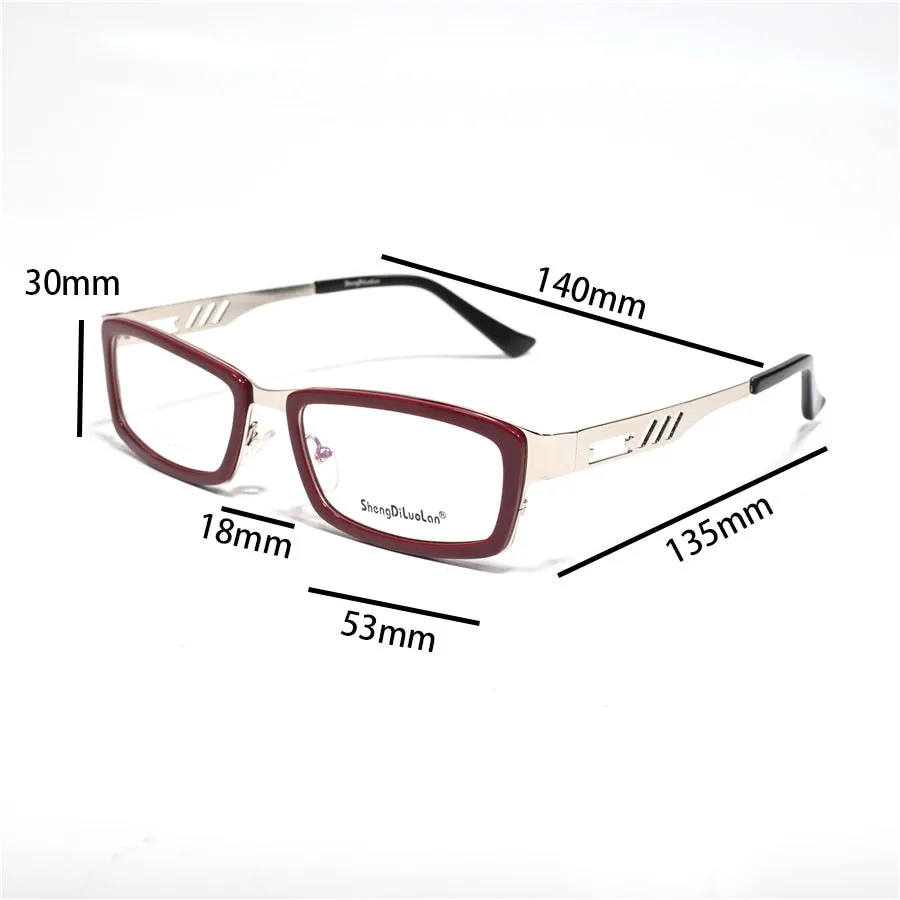 Cubojue Unisex Full Rim Rectangle Alloy Myopic Reading Glasses 2108m