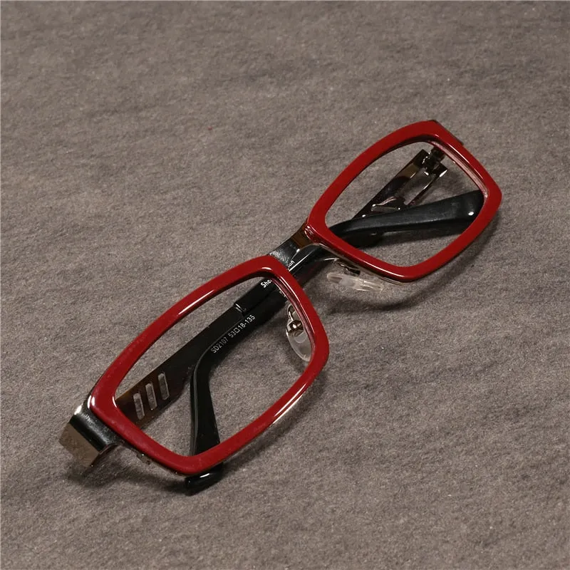 Cubojue Unisex Full Rim Rectangle Alloy Myopic Reading Glasses 2108m