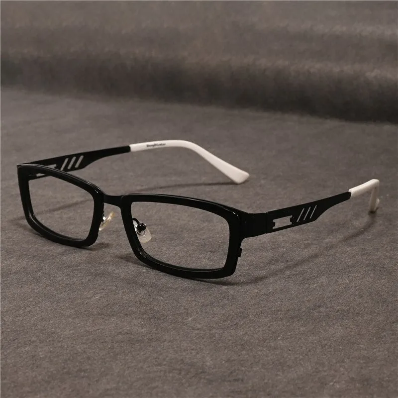 Cubojue Unisex Full Rim Rectangle Alloy Myopic Reading Glasses 2108m