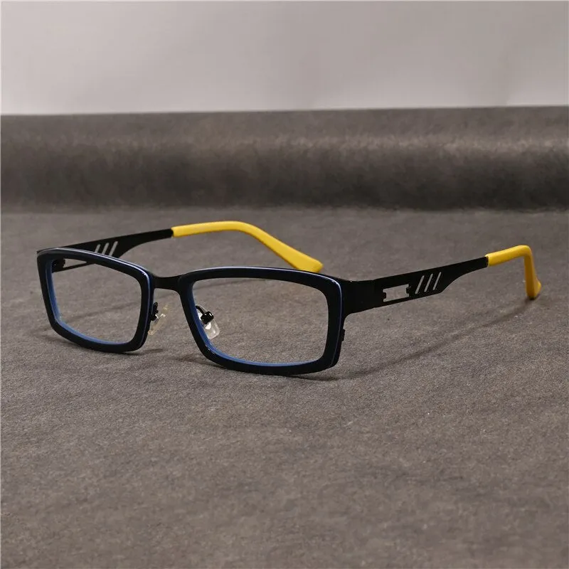 Cubojue Unisex Full Rim Rectangle Alloy Myopic Reading Glasses 2108m