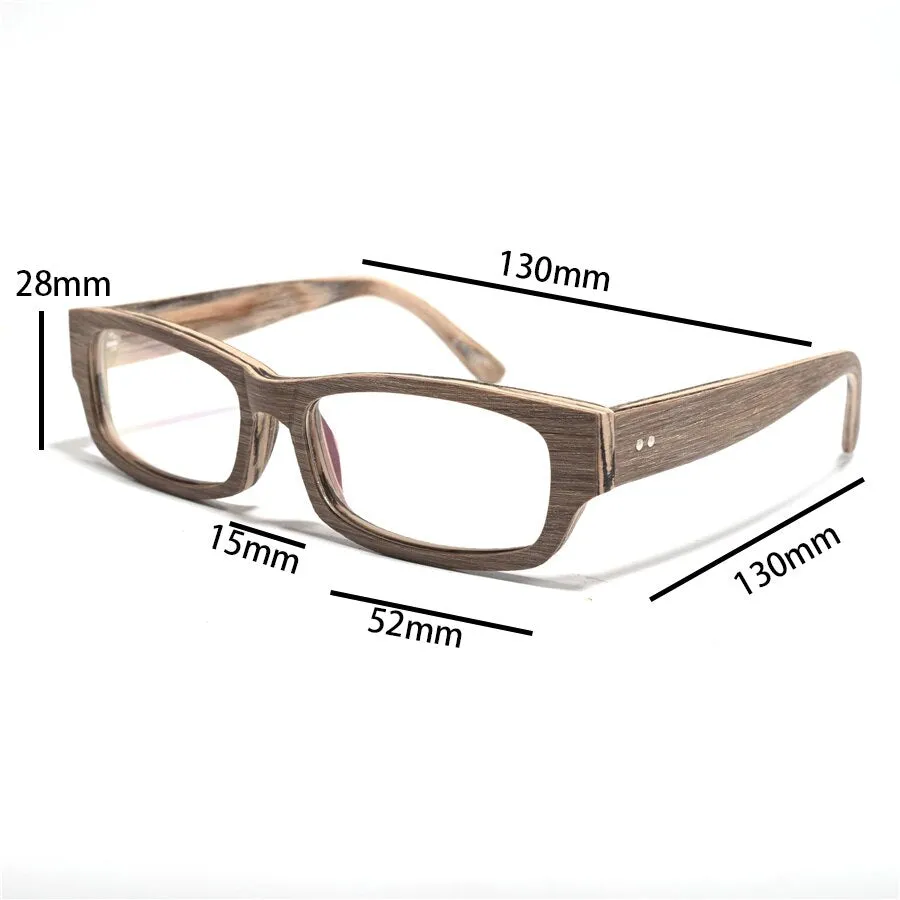 Cubojue Unisex Full Rim Rectangle Tr 90 Titanium Myopic Reading Glasses 6234m