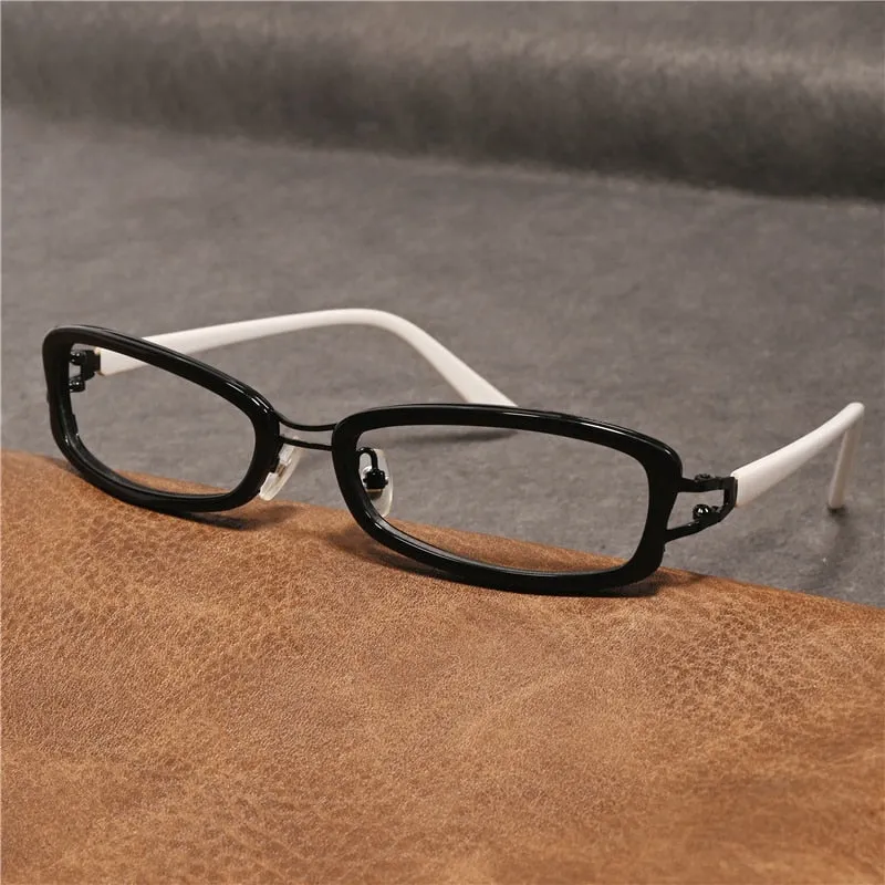 Cubojue Unisex Full Rim Rectangle Tr 90 Titanium Myopic Reading Glasses Sd2110m