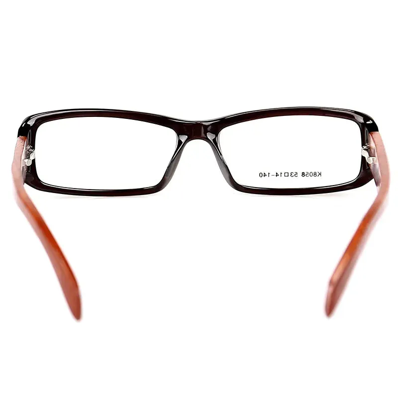 Cubojue Unisex Full Rim Square Wood Reading Glasses K8058