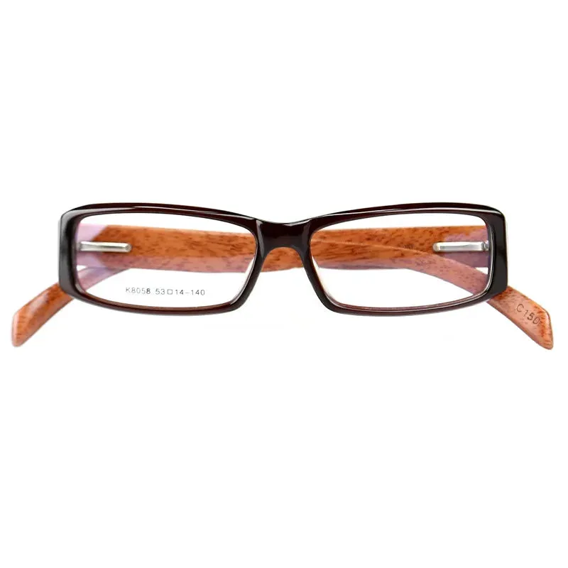 Cubojue Unisex Full Rim Square Wood Reading Glasses K8058