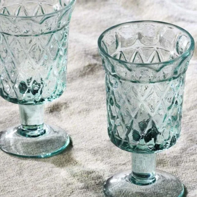 Decorative Recycled Glass Wine Glasses - Set of Four