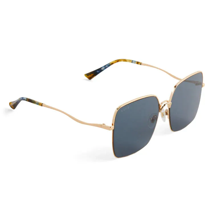 DIFF Clara Sunglasses - Gold   Grey Polarized