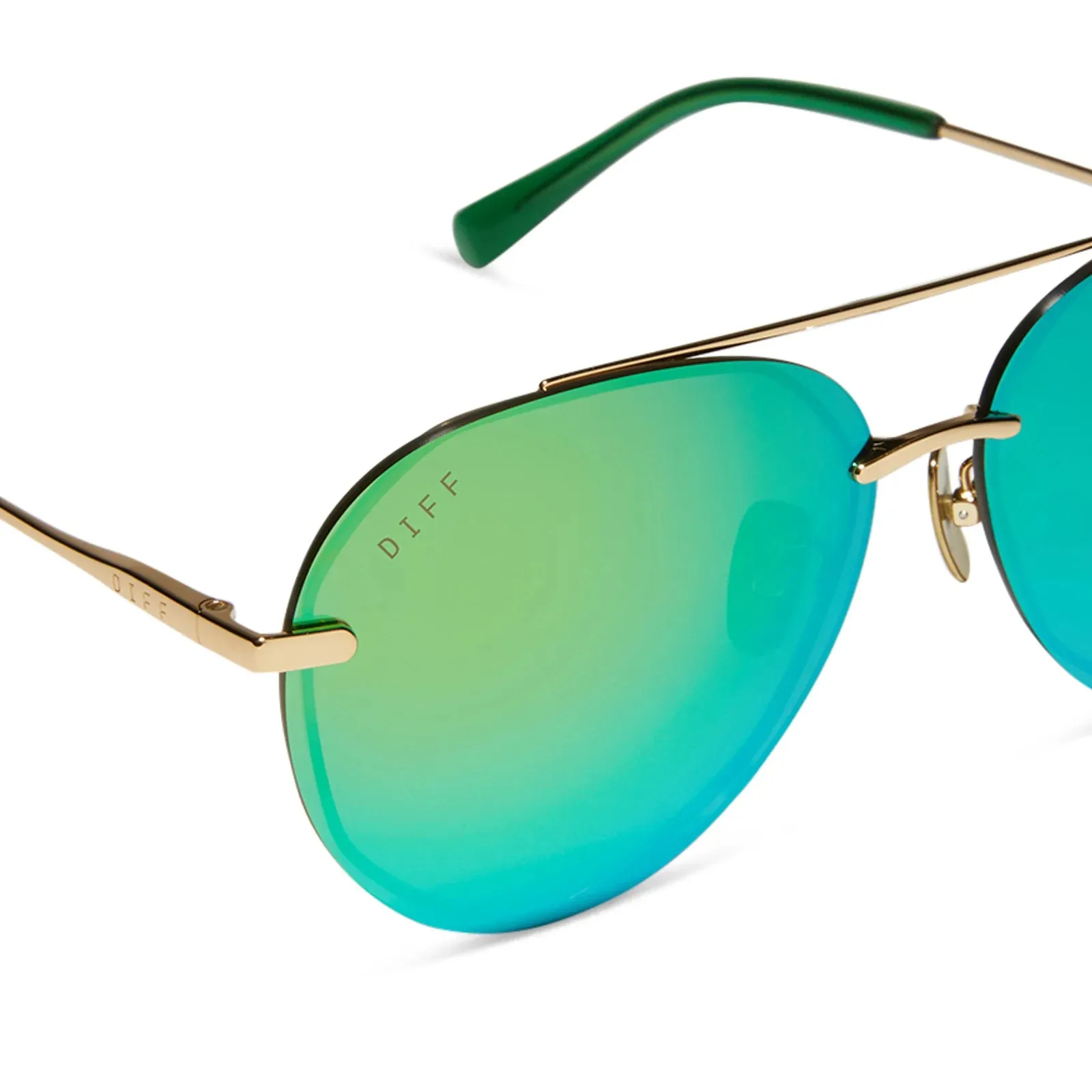 DIFF Lenox Sunglasses - Gold   Green Mirror