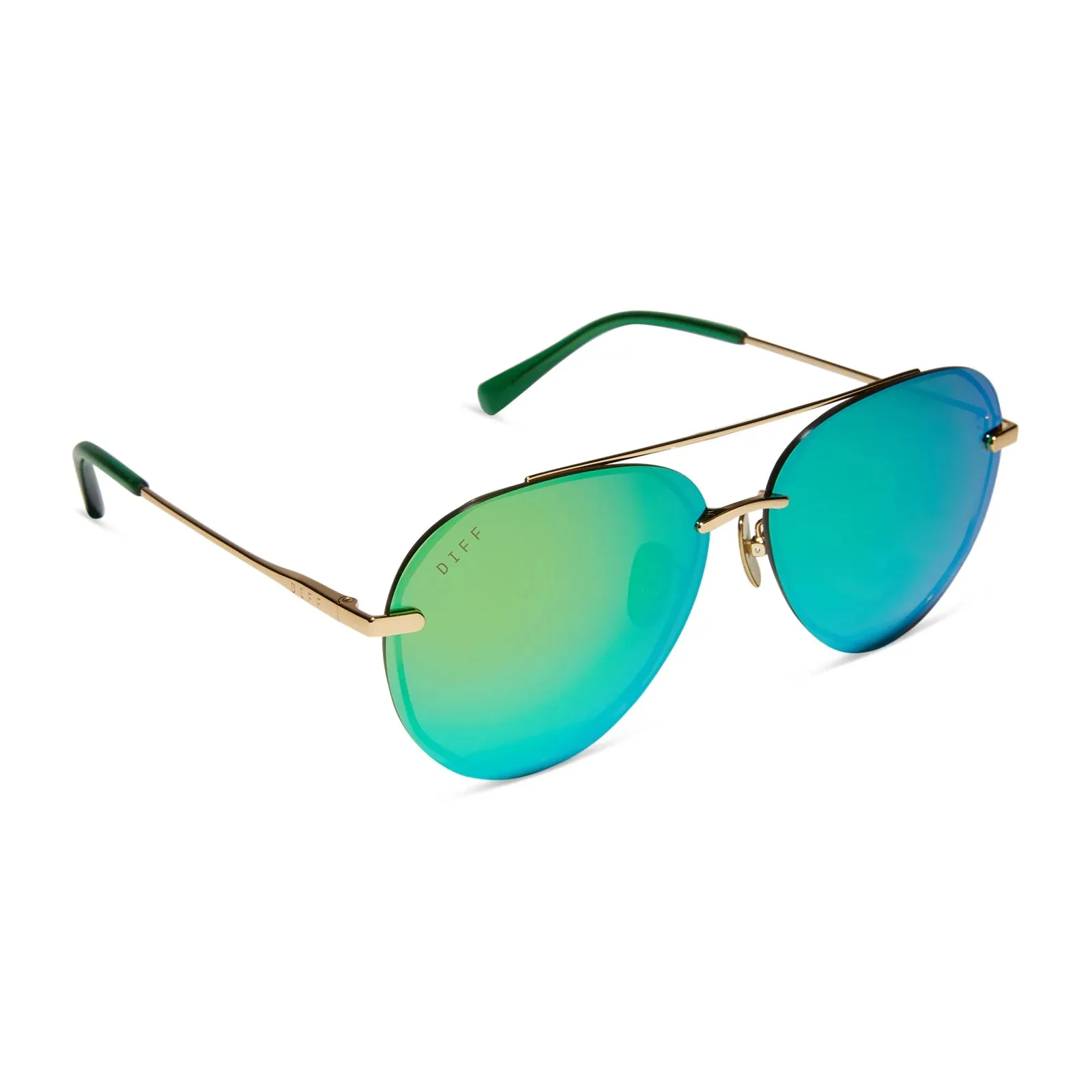 DIFF Lenox Sunglasses - Gold   Green Mirror