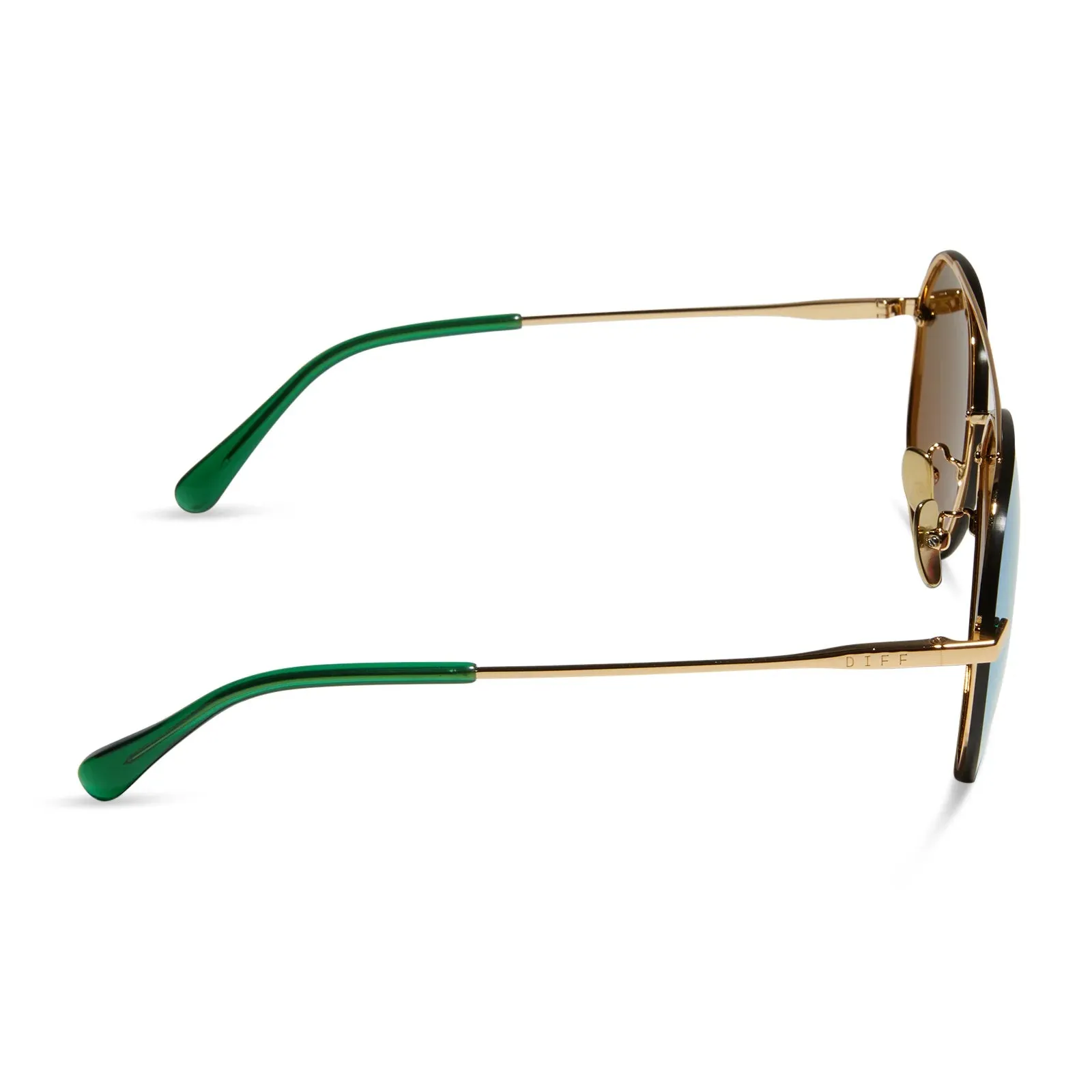 DIFF Lenox Sunglasses - Gold   Green Mirror