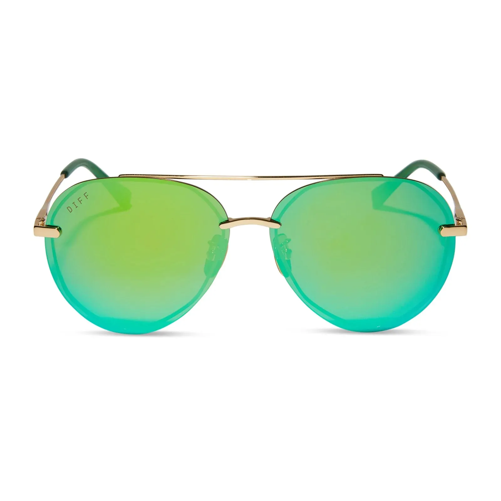 DIFF Lenox Sunglasses - Gold   Green Mirror