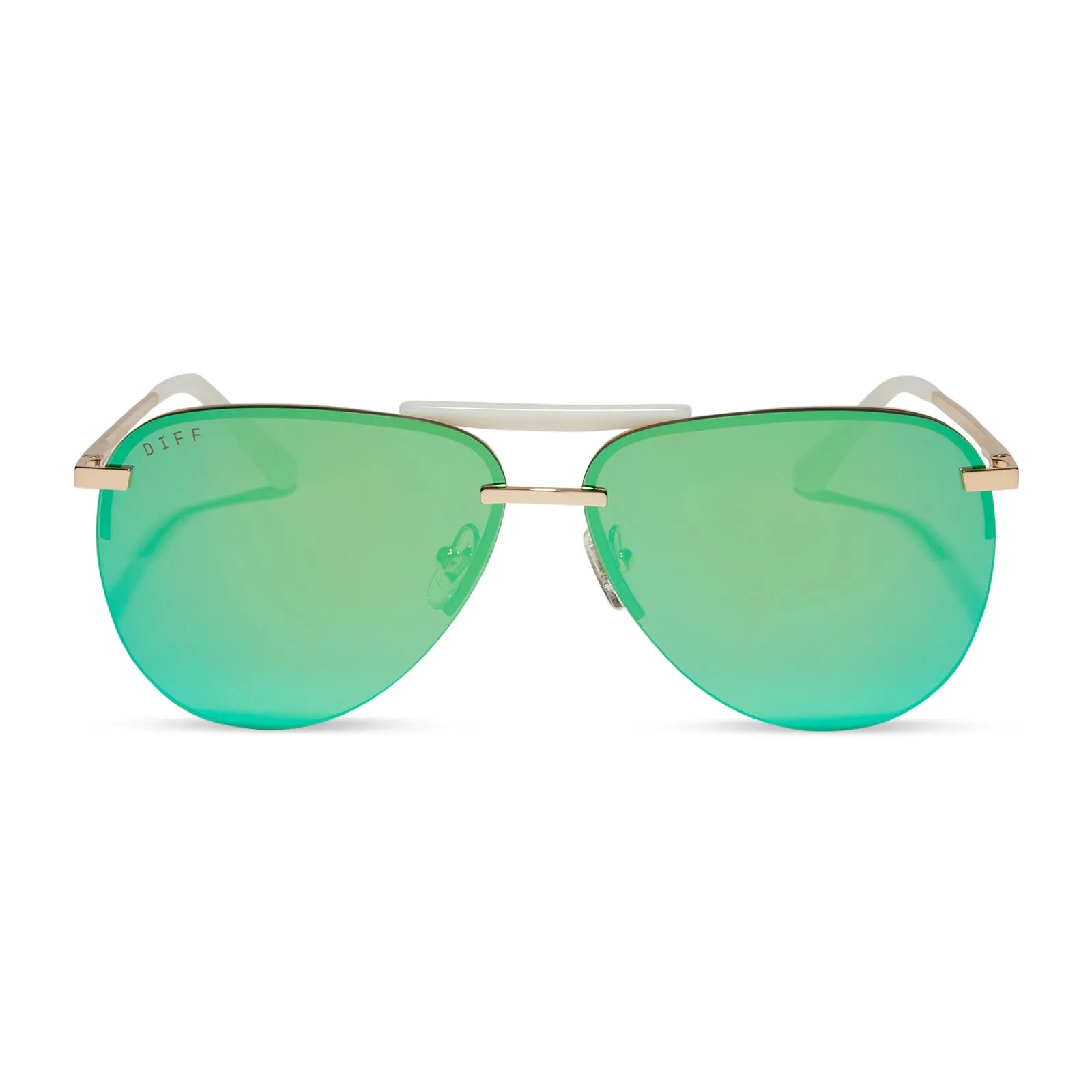 DIFF Tahoe Sunglasses Gold   Green Mirror