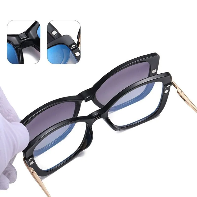 Dual-use Polarized Anti Blue Light Magnetic Clip-on Glasses