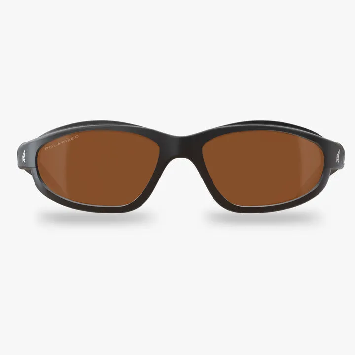 Edge Eyewear Dakura TSM215 Black Frame, Polarized Copper Driving Lens Glasses