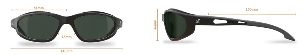 Edge Eyewear Dakura TSM215 Black Frame, Polarized Copper Driving Lens Glasses