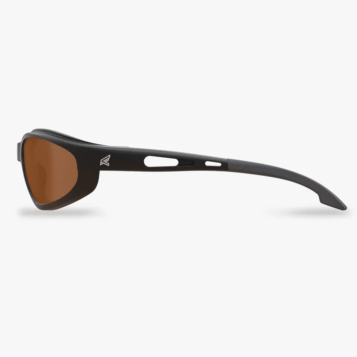 Edge Eyewear Dakura TSM215 Black Frame, Polarized Copper Driving Lens Glasses