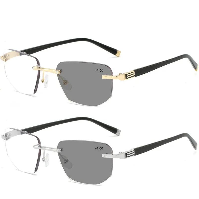 Frameless Outdoor Anti-Blue Light Smart Photochromic Reading Glasses