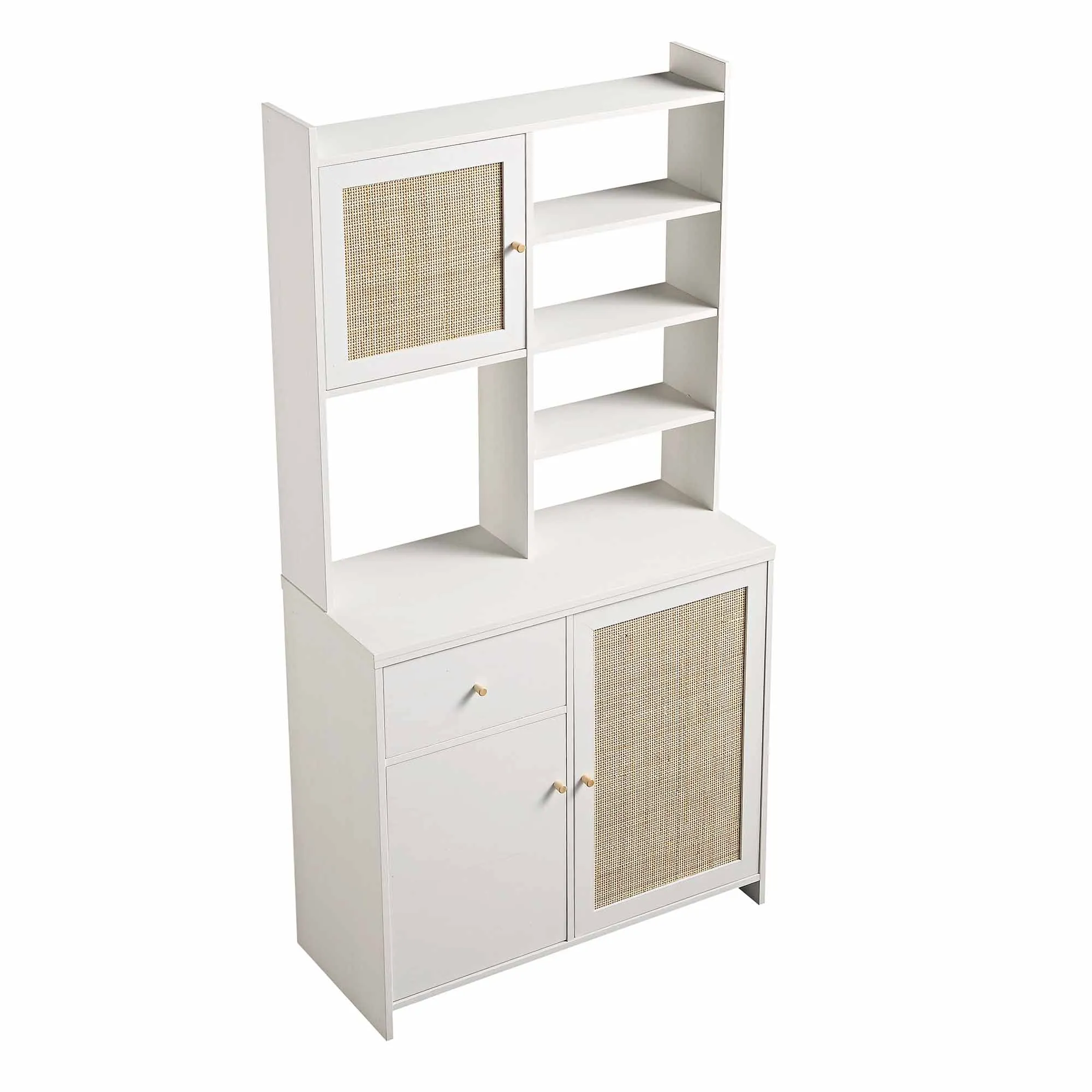 Frances Woven Rattan Dresser, White